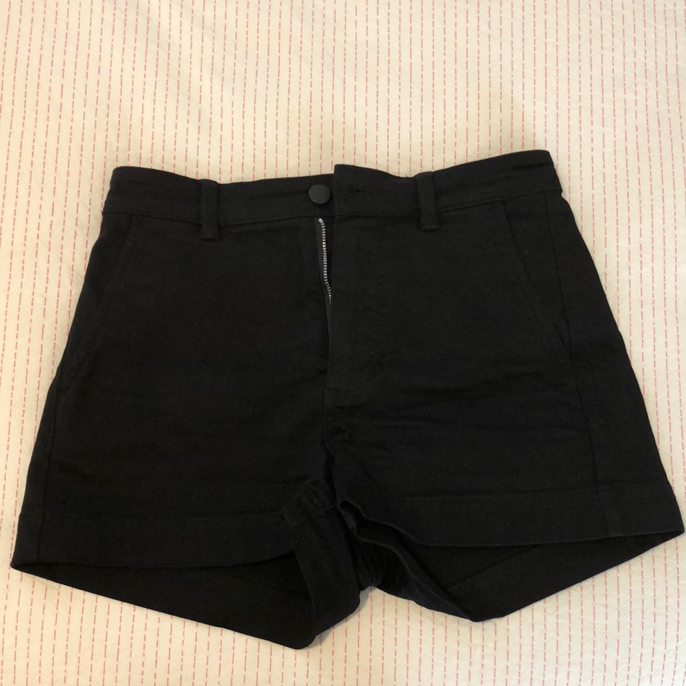High-waisted Black Everlane Denim Shorts